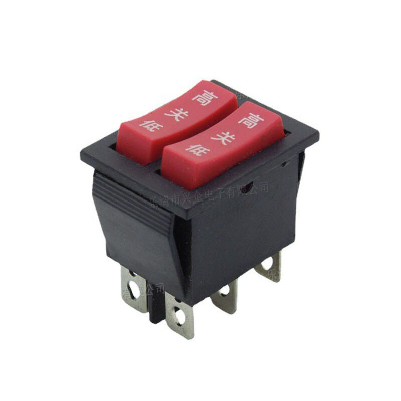 施韻令雙聯(lián)按鈕船型開關6腳3檔電餅鐺開關kcd3翹板開關電源開關 kcd3